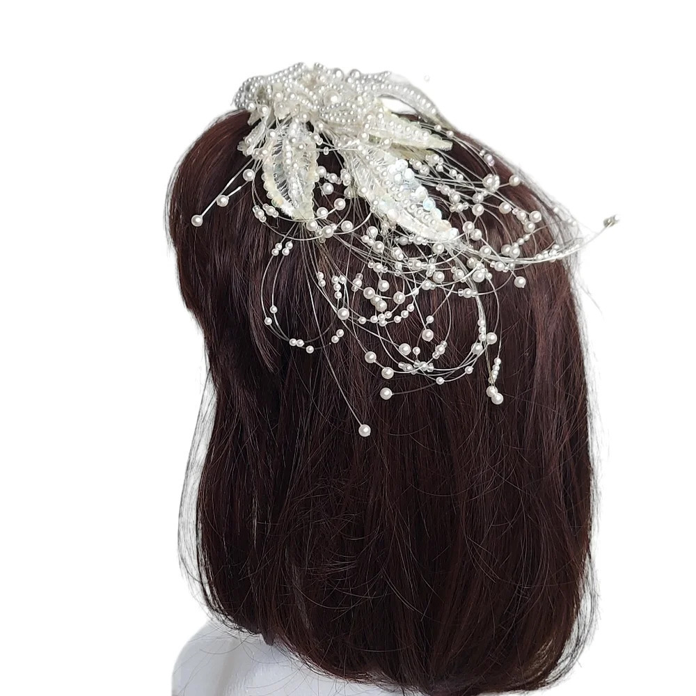 Vintage Jon Bradley Couture Collection Freshwater Pearl Tiara Bridal Headpiece - Picture 14 of 16